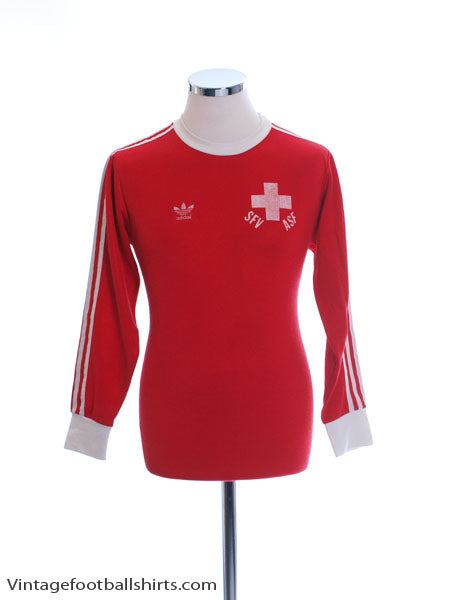 1979-80 Switzerland Match Issue Home Shirt #7 L/S M Football Shirt