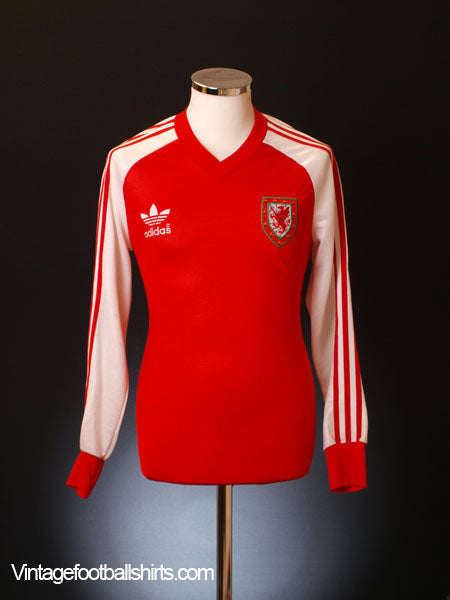1980-84 Wales Match Issue Home Shirt #14 L/S M Football Shirt