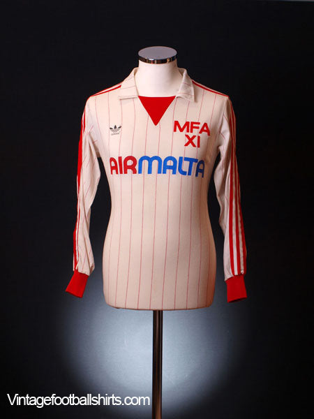 1982-83 Malta Match Worn Away Shirt #5 L/S Football Shirt
