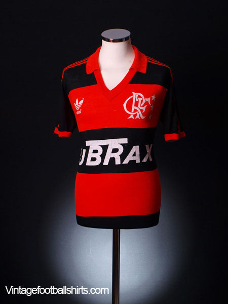 1985-87 Flamengo Home Shirt L Football Shirt