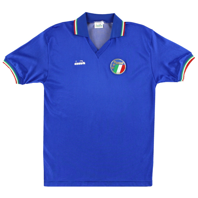 1986-90 Italy Diadora Home Shirt M Football Shirt