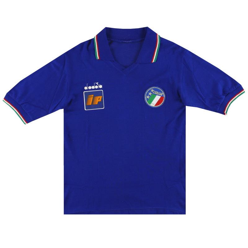 1986-90 Italy Diadora Player Issue Home Shirt Y Football Shirt