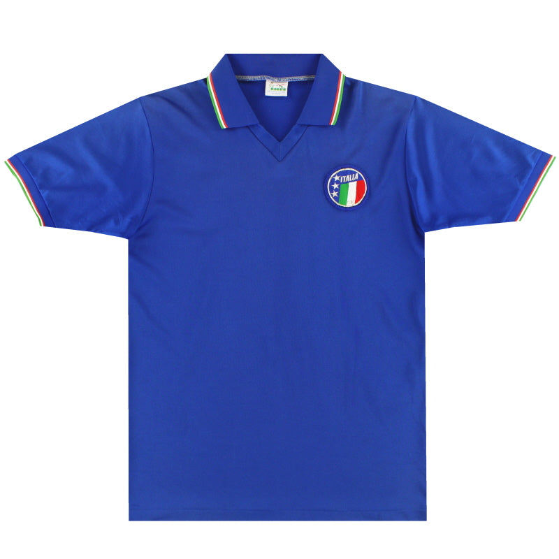 1986-90 Italy Diadora Player Issue Home Shirt #8 L Football Shirt