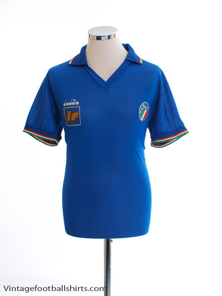 1986-90 Italy Diadora Player Issue Home Shirt Y Football Shirt