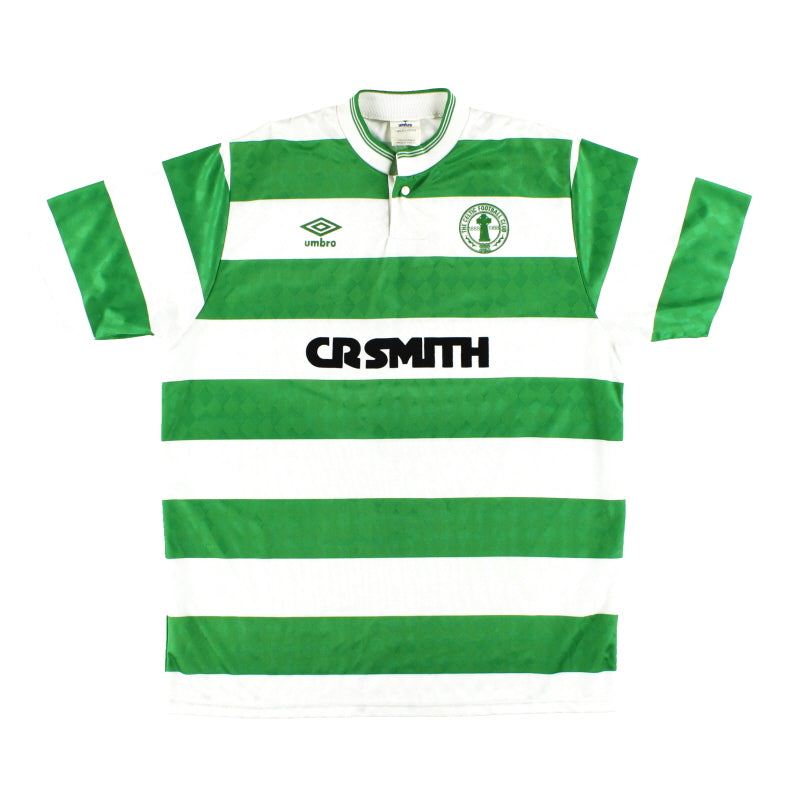 1987-89 Celtic Umbro Centenary Home Shirt *Mint* L Football Shirt