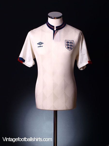 1987-89 England Home Shirt M Football Shirt