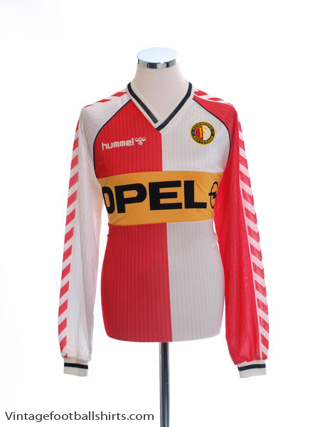 1987-89 Feyenoord Hummel Home Shirt L/S *Mint* XL Football Shirt