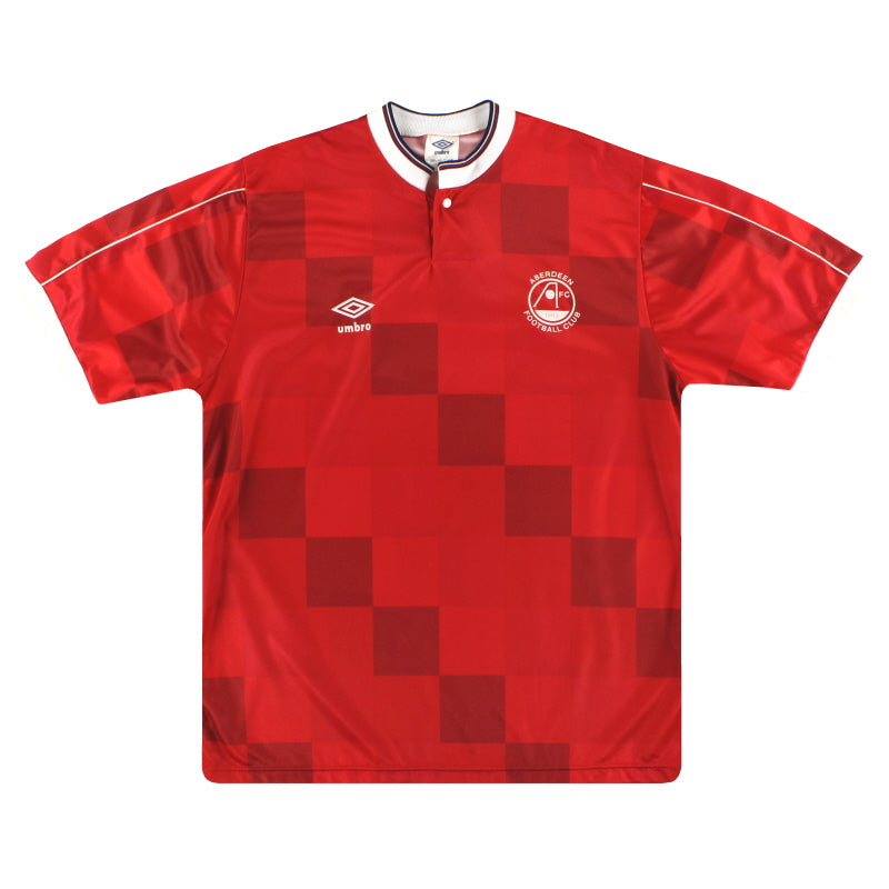 1987-90 Aberdeen Umbro Home Shirt L Football Shirt