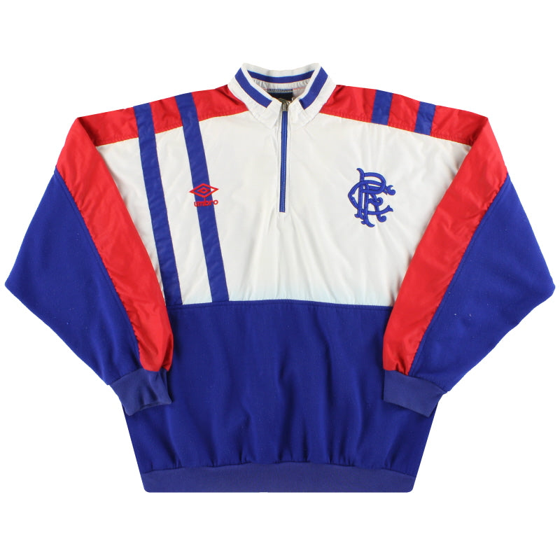 1988-89 Rangers Umbro 1/4 Zip Sweatshirt M Sweatshirt
