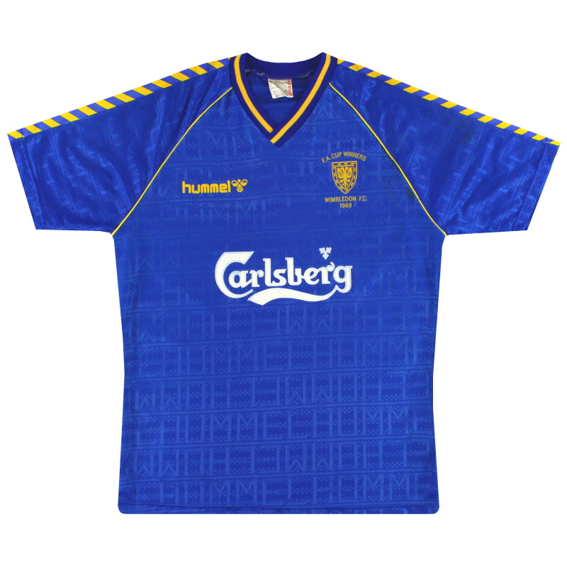 1988-89 Wimbledon Hummel 'FA Cup Winners' Home Shirt XL Football Shirt