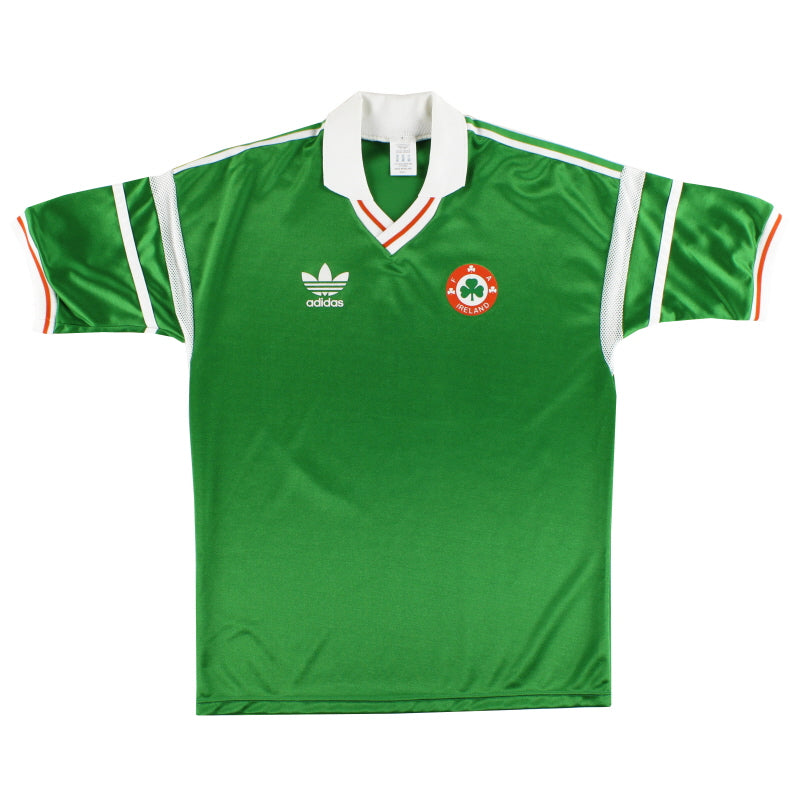 1988-90 Ireland adidas Home Shirt #7 *Mint* L Football Shirt