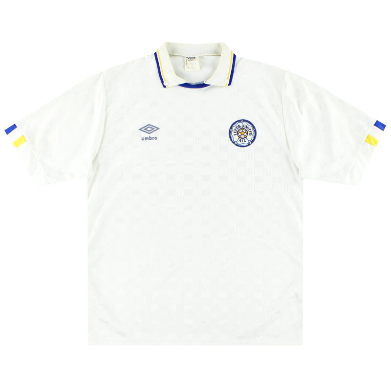1988-90 Leeds Umbro Home Shirt L Football Shirt
