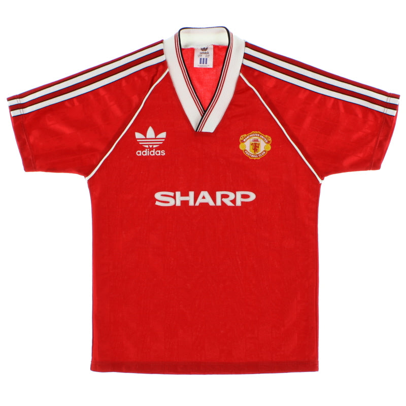 1988-90 Manchester United adidas Home Shirt L.Boys Football Shirt