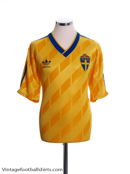 1988-91 Sweden Home Shirt L Football Shirt