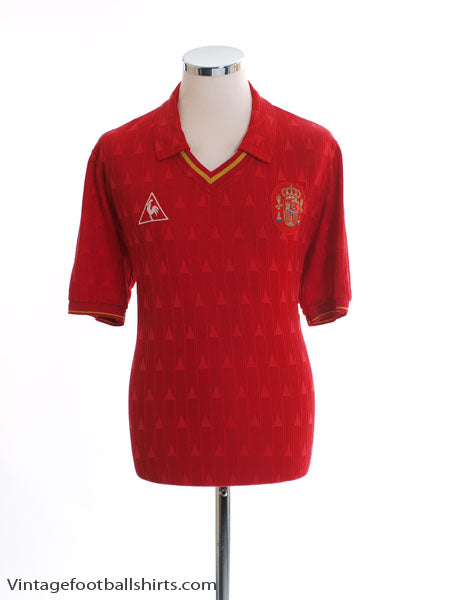Maillot Domicile Espagne RFEF 1990 Le Coq Sportif Vintage Italie 90, Taille M, Occasion Bon état
