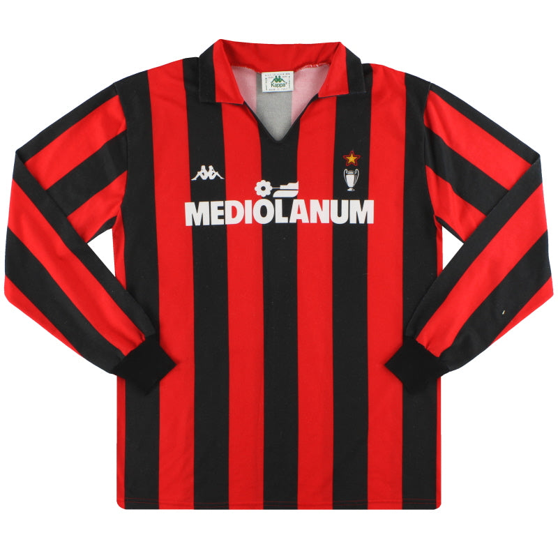 1989-90 AC Milan Kappa Home Shirt L/S XL Football Shirt