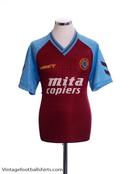 1989-90 Aston Villa Home Shirt L Football Shirt