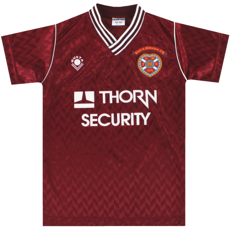 1989-90 Hearts Bukta Home Shirt L.Boys Football Shirt