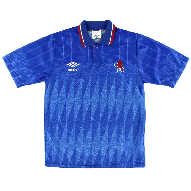 1989-91 Chelsea Umbro Home Shirt L Football Shirt