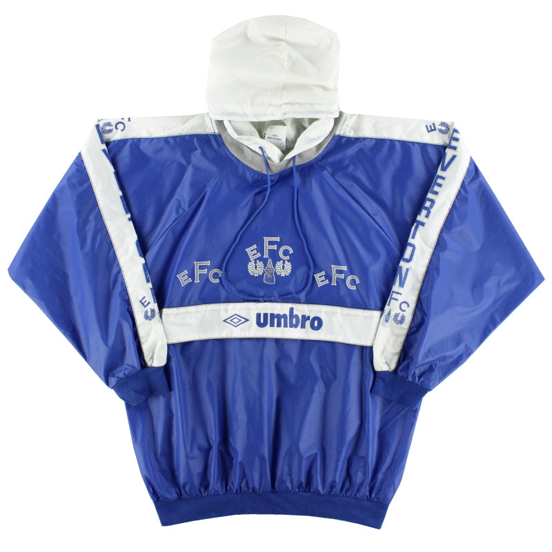 1989-91 Everton Umbro Hooded Drill Top L Training Top