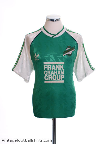 1989-91 Hibernian Home Shirt L Football Shirt
