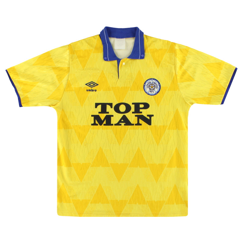 1989-91 Leeds Umbro Away Shirt M Football Shirt