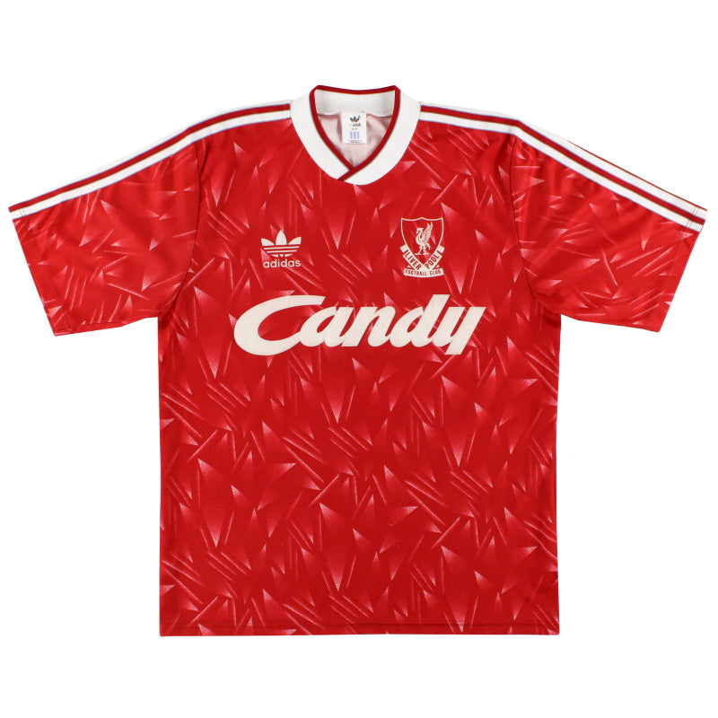 1989-91 Liverpool adidas Home Shirt M Football Shirt