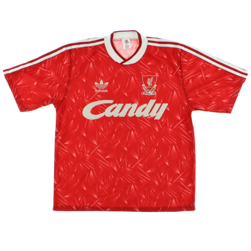 1989-91 Liverpool Home Shirt L Football Shirt