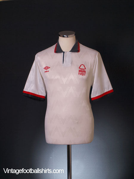 1989-91 Nottingham Forest Away Shirt L Football Shirt