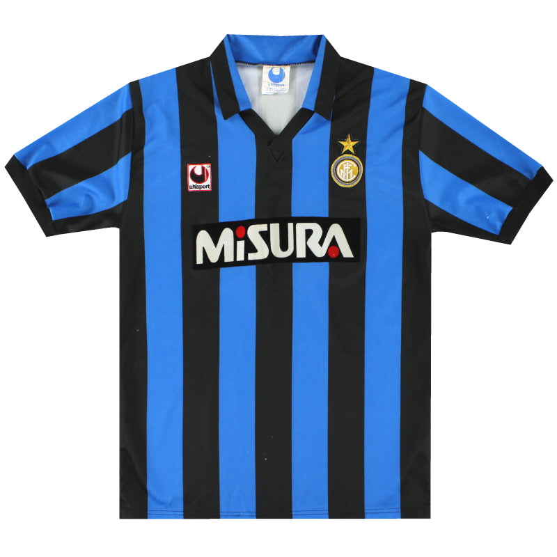 1990-91 Inter Milan uhlsport Home Shirt M Football Shirt