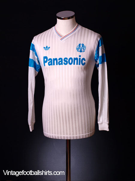 1990-91 Olympique Marseille Home Shirt L/S L Football Shirt