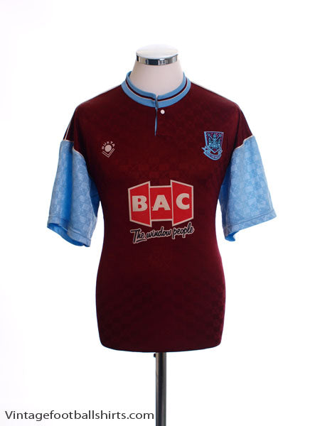 1990-91 West Ham Home Shirt *Mint* L Football Shirt