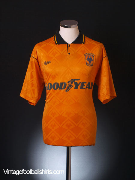 1990-91 Wolves Home Shirt M Football Shirt