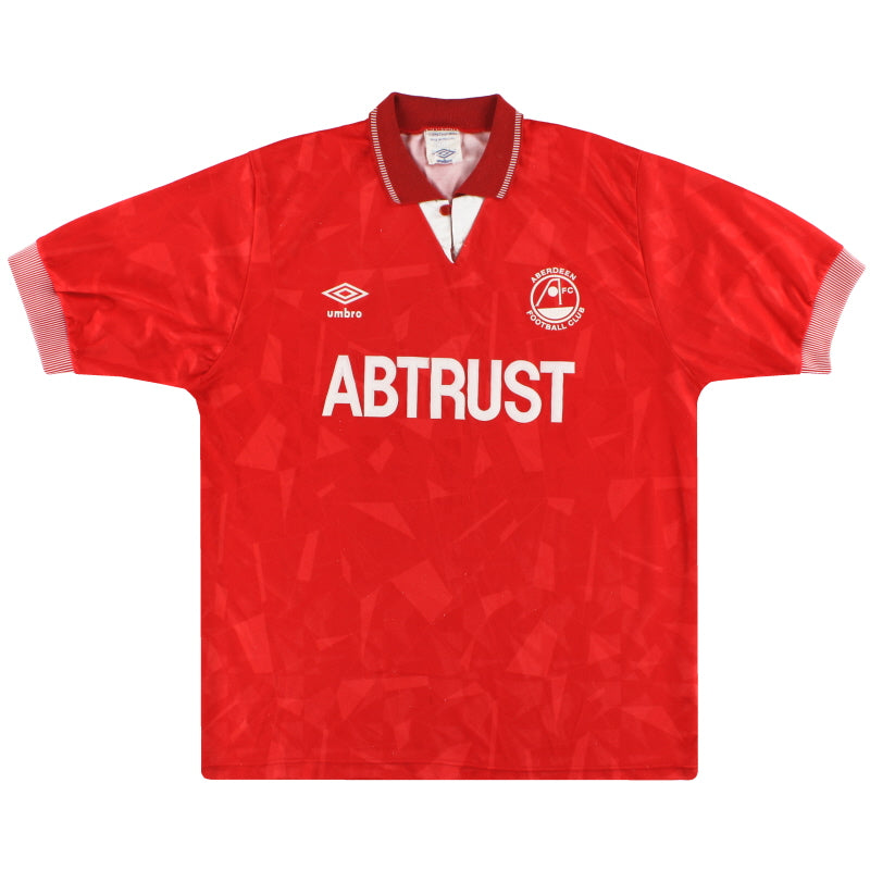 1990-92 Aberdeen Umbro Home Shirt L Football Shirt
