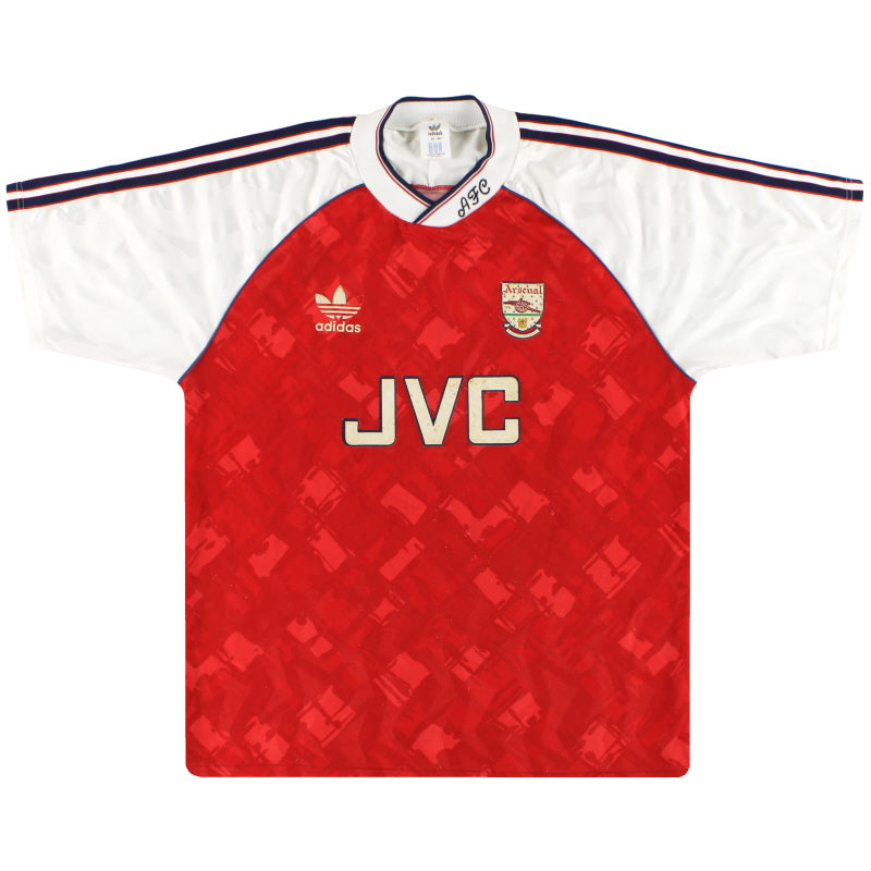 1990-92 Arsenal adidas Home Shirt L Football Shirt