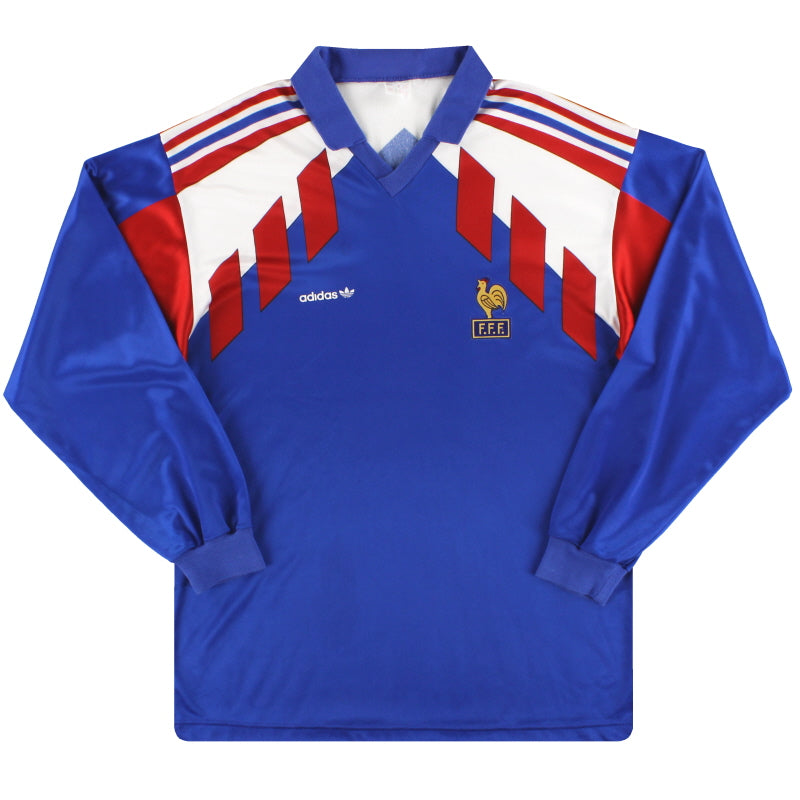 1990-92 France adidas Player Issue Home Shirt L/S L Football Shirt