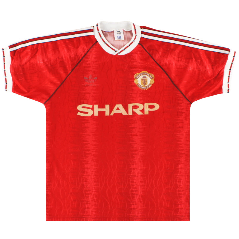 1990-92 Manchester United adidas Home Shirt M Football Shirt