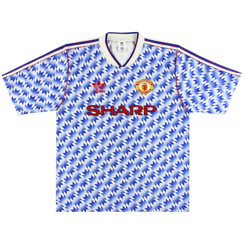 1990-92 Manchester United adidas Away Shirt L Football Shirt