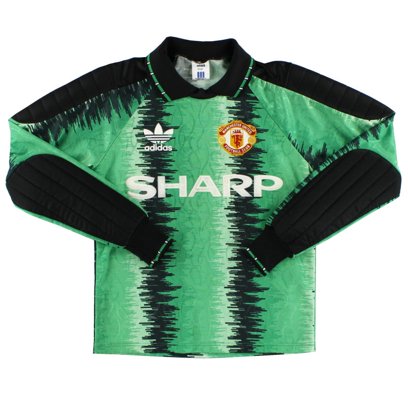 1990-92 Manchester United Goalkeeper Shirt L.Boys Football Shirt