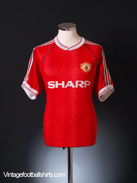 1990-92 Manchester United Home Shirt L Football Shirt