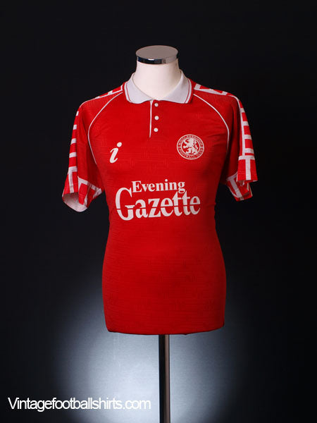 1990-92 Middlesbrough Home Shirt L Football Shirt