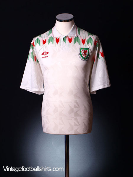 1990-93 Wales Away Shirt L Football Shirt