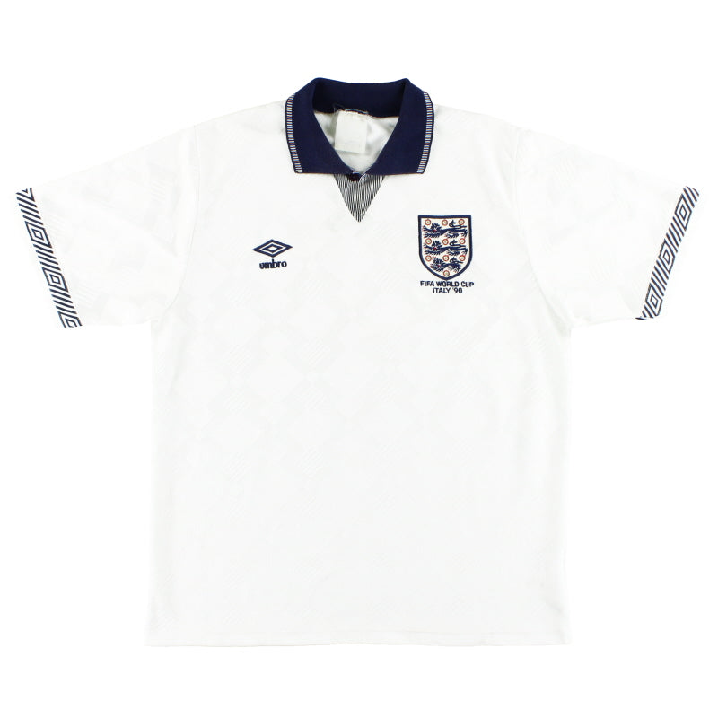 1990 England Umbro 'Italy '90' Home Shirt L Football Shirt