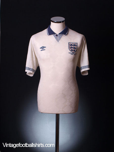 1990 England 'World Cup' Home Shirt L Football Shirt