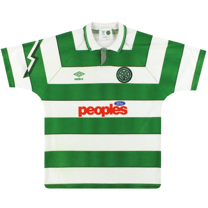 1991-92 Celtic Umbro Home Shirt M Football Shirt