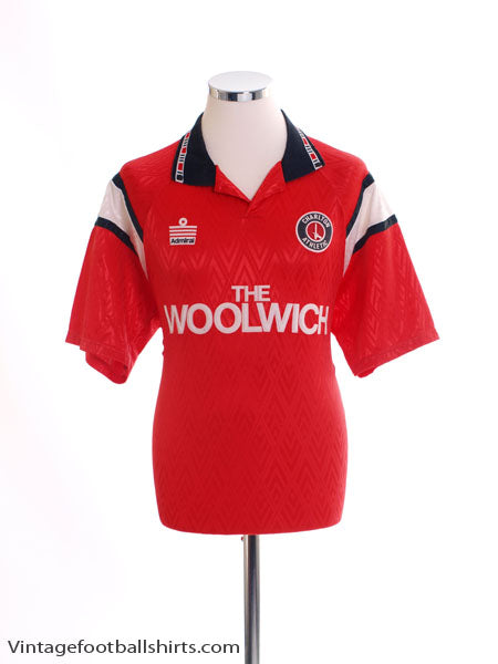 1991-92 Charlton Home Shirt L Football Shirt
