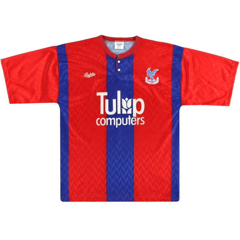1991-92 Crystal Palace Bukta Home Shirt M Football Shirt
