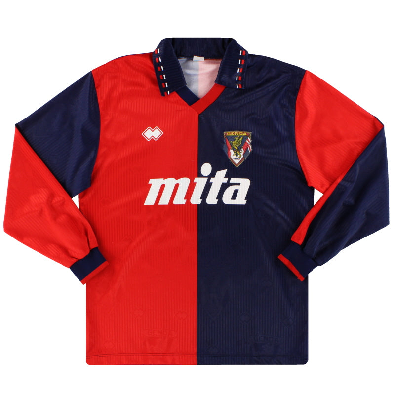 1991-92 Genoa Errea Home Shirt L/S XL Football Shirt