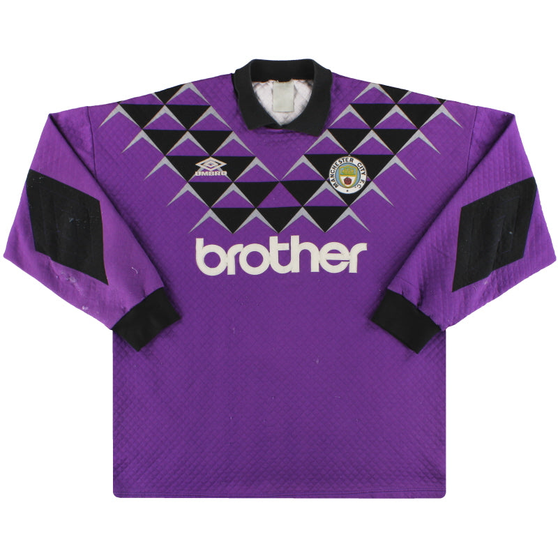 1991-92 Manchester City Umbro Goalkeeper Shirt #1 XXL Football Shirt