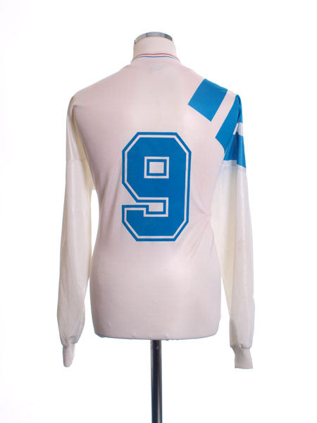 1991-92 Olympique Marseille Home Shirt #9 L/S L Football Shirt